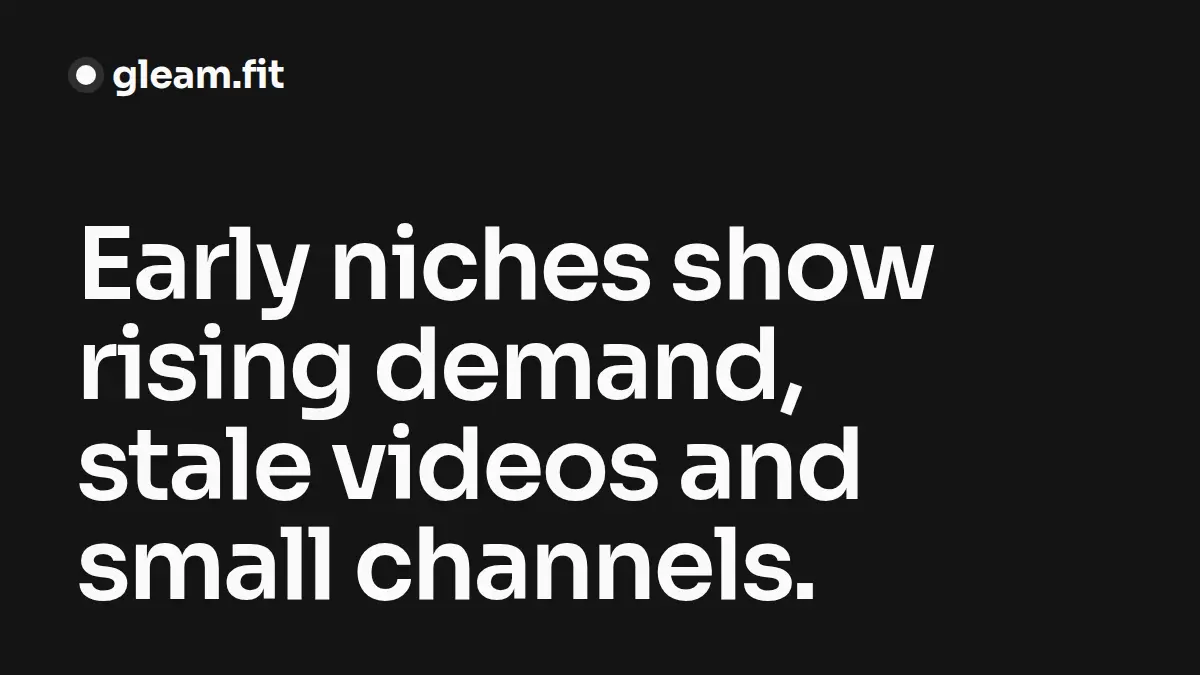 Is Your YouTube Niche Early or Already Gold-Rushed?