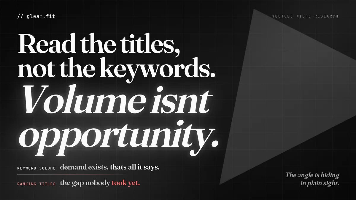 YouTube Niche Research: Read the Titles, Not Just the Keywords