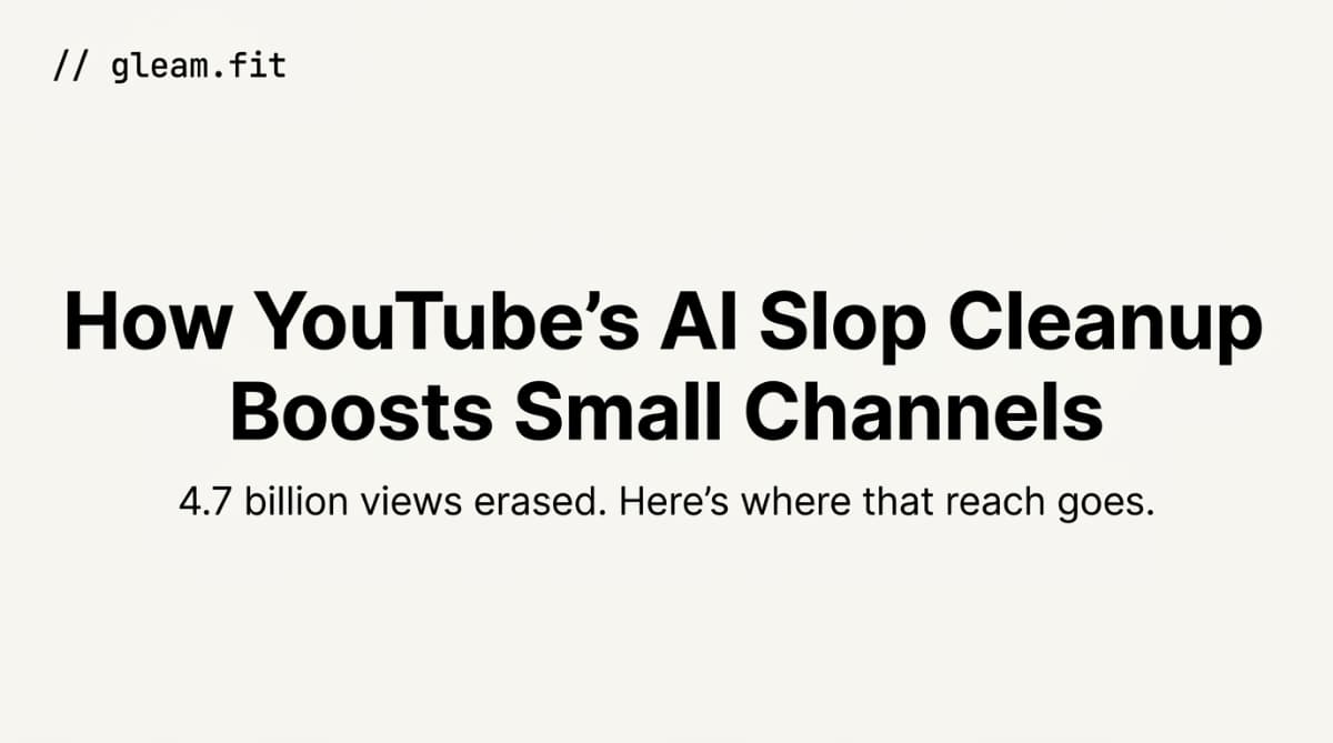 Why YouTube's AI Slop Cleanup Helps Small Niche Channels