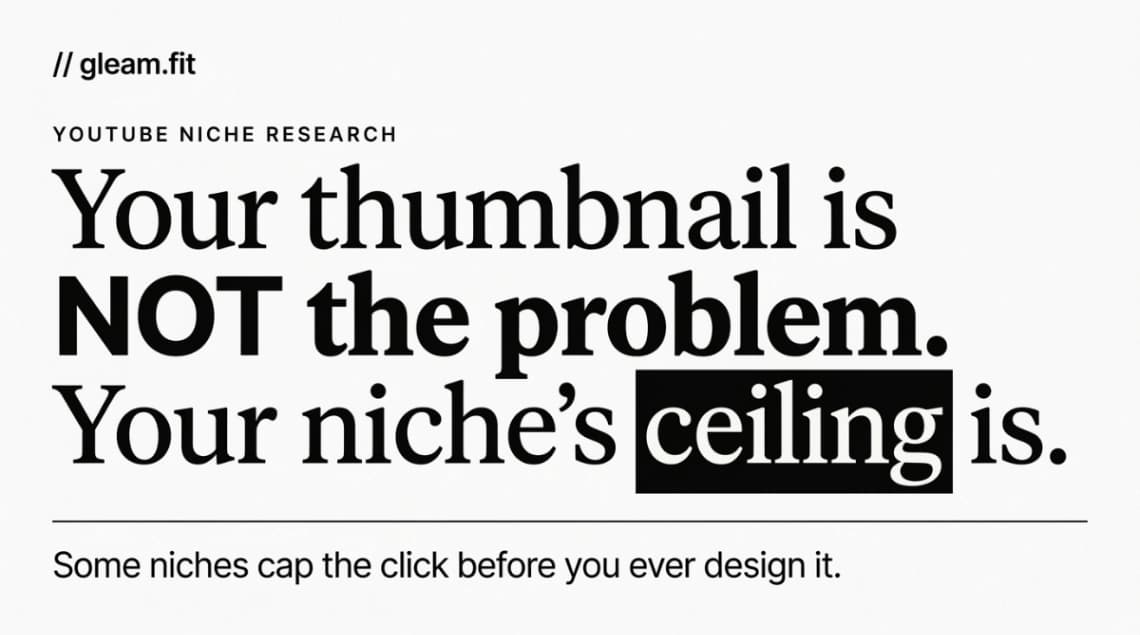 Your YouTube Niche Sets a CTR Ceiling, Not Your Thumbnail